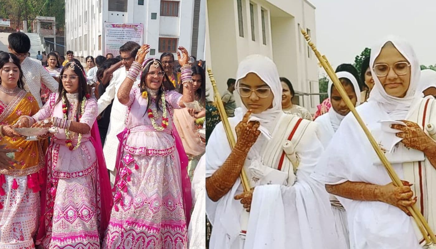 मायानगरी मुंबई की चचेरी बहनों ने अपनाया वैराग्य, झारखंड के मधुबन में दीक्षा लेकर बनीं संन्यासी