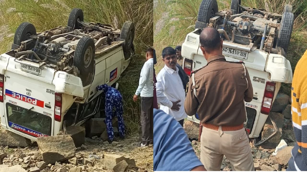 औरंगाबाद में बिहार के मंत्री श्रवण कुमार की स्कॉट गाड़ी पलटी, 5 पुलिसकर्मी जख्मी, 2 को किया गया रेफर