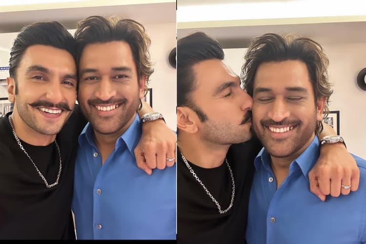 World Cup 2023 के आगाज पर MS Dhoni से मिले रणवीर सिंह, एक्साइटेड होकर कैप्टन कूल को कर लिया KISS