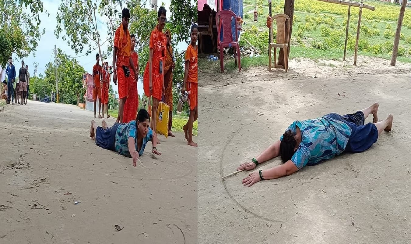 श्रावणी मेला 2023: पति के ठीक होने के लिए महादेव से मांगी मन्नत, अब दंड देते हुए जा रही बैधनाथ धाम