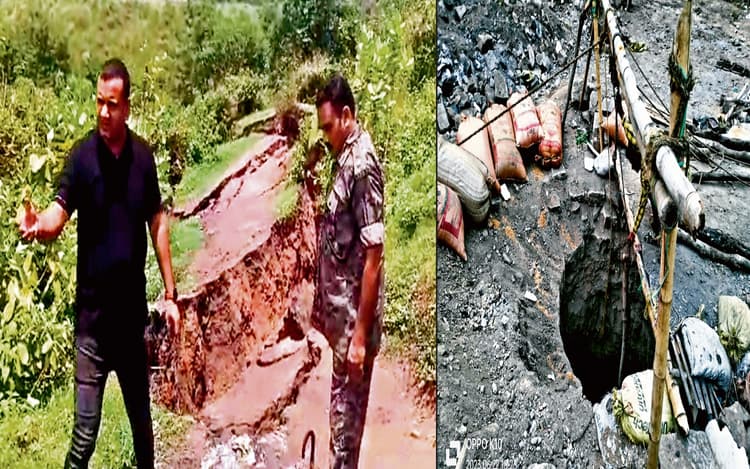 धनबाद के मुगमा में भू-धंसान का बढ़ा दायरा, ग्रामीणों में दहशत