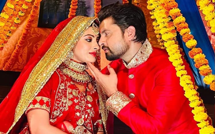 दुल्हन बनीं एक्ट्रेस संग रोमांटिक हुए भोजपुरी स्टार विक्रांत सिंह राजपूत, बोले- ये बंधन है प्यार का...