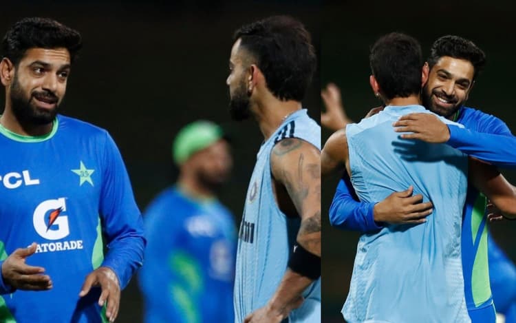 IND vs PAK मुकाबले से पहले हारिस राउफ से मिले विराट कोहली, वीडियो में देखें क्या हुई बातचीत?