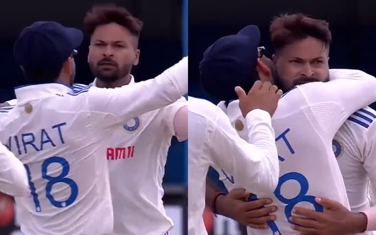 VIDEO: मुकेश कुमार ने चटकाया अपना पहला इंटरनेशनल विकेट, विराट कोहली का रिएक्शन हुआ वायरल VIDEO: मुकेश कुमार ने चटकाया अपना पहला इंटरनेशनल विकेट, विराट कोहली का रिएक्शन हुआ वायरल