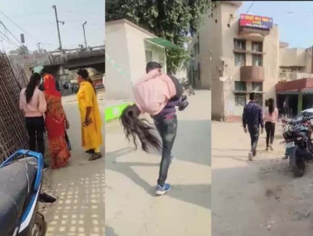 समस्तीपुर में गर्लफ्रेंड को कंधे पर उठाकर भागने लगा जवान, थाने के सामने हुआ हाईवोल्टेज ड्रामा