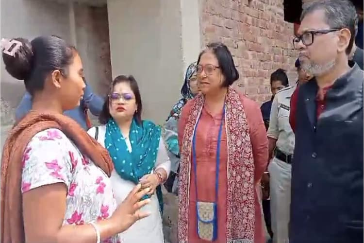 पश्चिम बंगाल बाल अधिकार संरक्षण आयोग की टीम ने संदेशखाली का किया दौरा