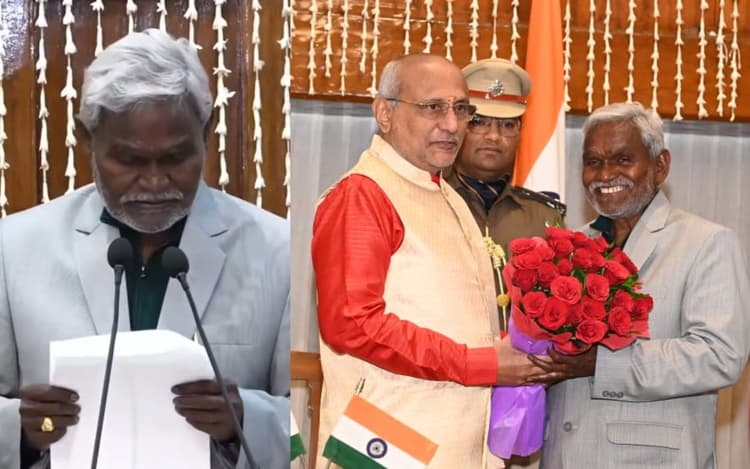 चंपई सोरेन बने झारखंड के नए मुख्यमंत्री, शिबू सोरेन का आशीर्वाद लेने के बाद ली शपथ, सीपी सिंह ने कही ये बात