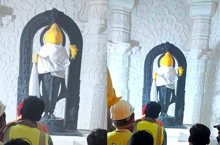 Ram Mandir Pran Pratishtha: गर्भ गृह में रामलला की मूर्ति की पहली फोटो आई सामने, श्रद्धालु भाव-विभाेर