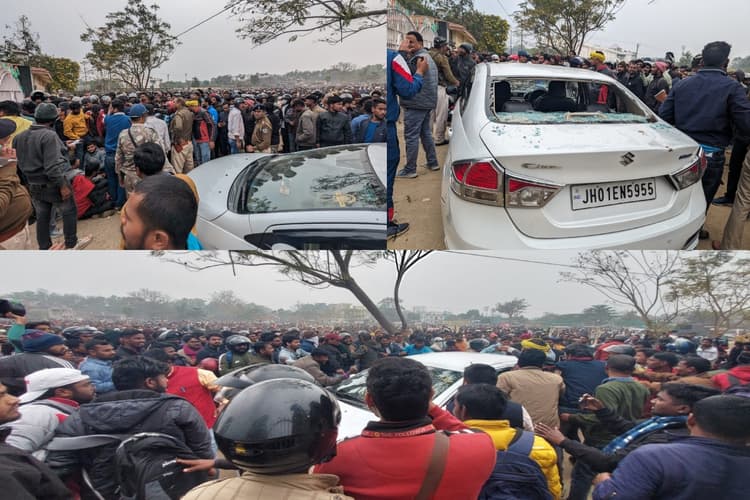 झारखंड: JSSC CGL परीक्षा में पेपर लीक के खिलाफ जेएसएससी कार्यालय पहुंचे छात्र, अध्यक्ष की गाड़ी में तोड़फोड़