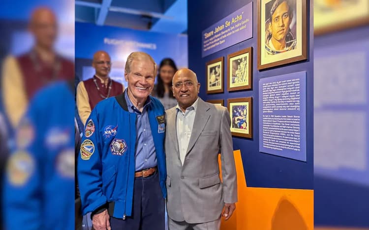 NASA चीफ का भारत दौरा, ISRO में छात्रों और प्रथम भारतीय अंतरिक्ष यात्री राकेश शर्मा से की मुलाकात
