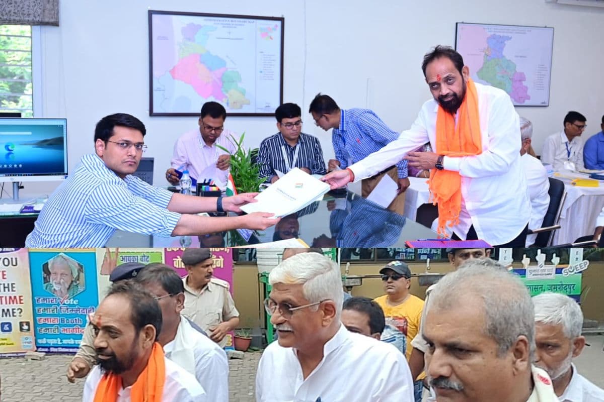 जमशेदपुर से बीजेपी प्रत्याशी विद्युतवरण महतो ने किया पर्चा दाखिल, केंद्रीय मंत्री गजेंद्र सिंह शेखावत व अर्जुन मुंडा हुए शामिल