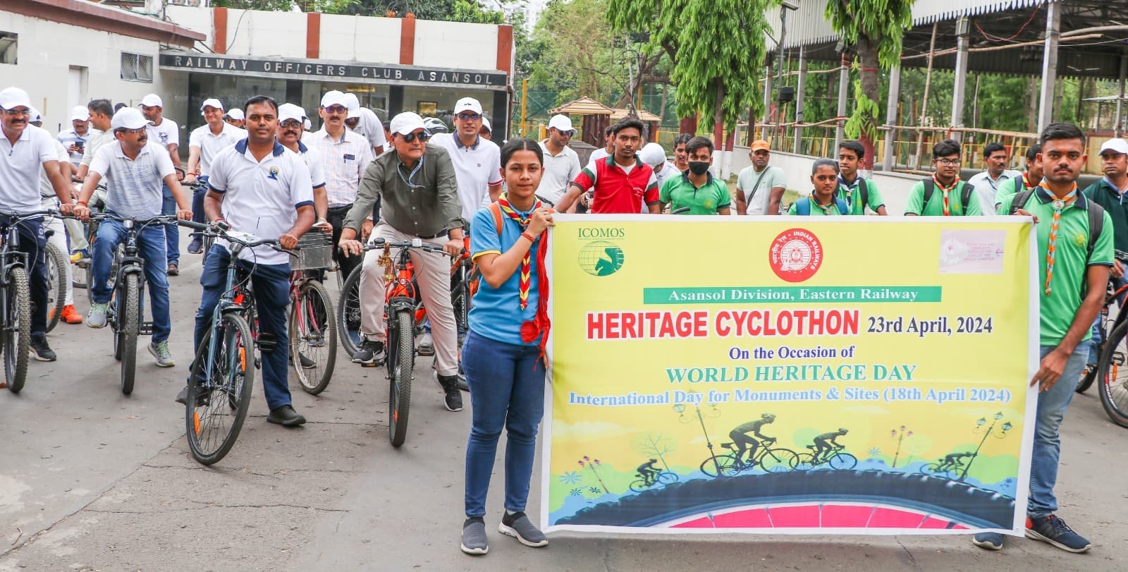 पूर्व रेलवे के आसनसोल मंडल के स्मारकों व स्थलों के संरक्षण को निकली साइकिल रैली