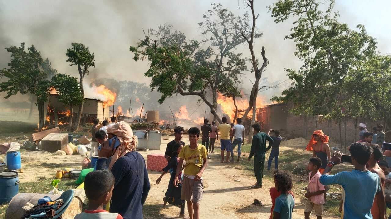 रक्सौल में आग का तांडव, 40 घर जले, लाखों का नुकसान