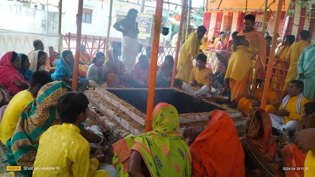 सात दिवसीय भागवत कथा व प्राण प्रतिष्ठा कार्यक्रम का हुआ समापन