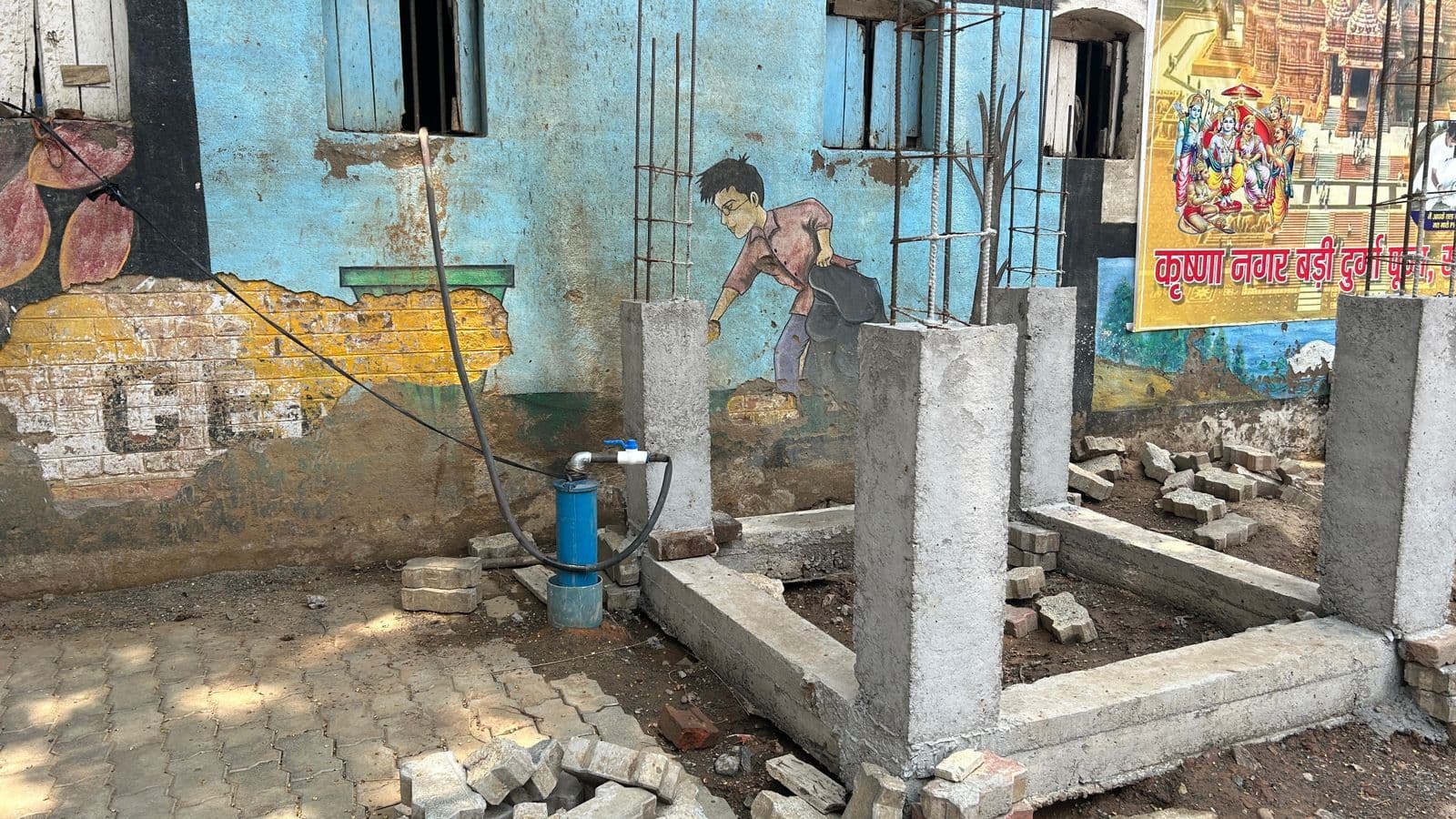 कृष्णा नगर स्थित अर्द्धनिर्मित जलमीनार से मोटर चोरी का प्रयास