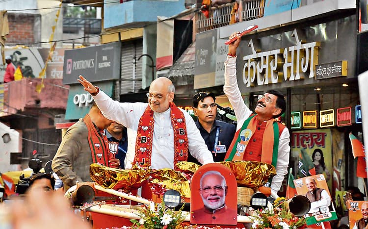 रांची में गृह मंत्री शाह का रोड शो