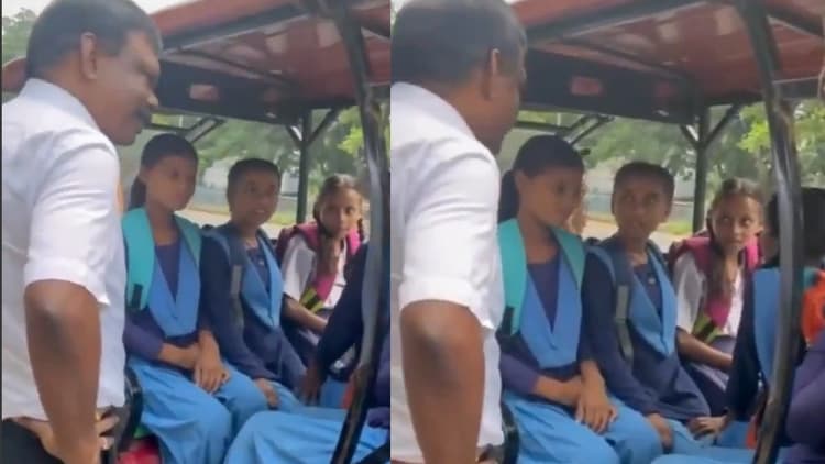 शिक्षा विभाग के ACS ई-रिक्शा से जा रही छात्राओं को रोक करने लगे पूछताछ, ड्राइवर को भी लगाई फटकार