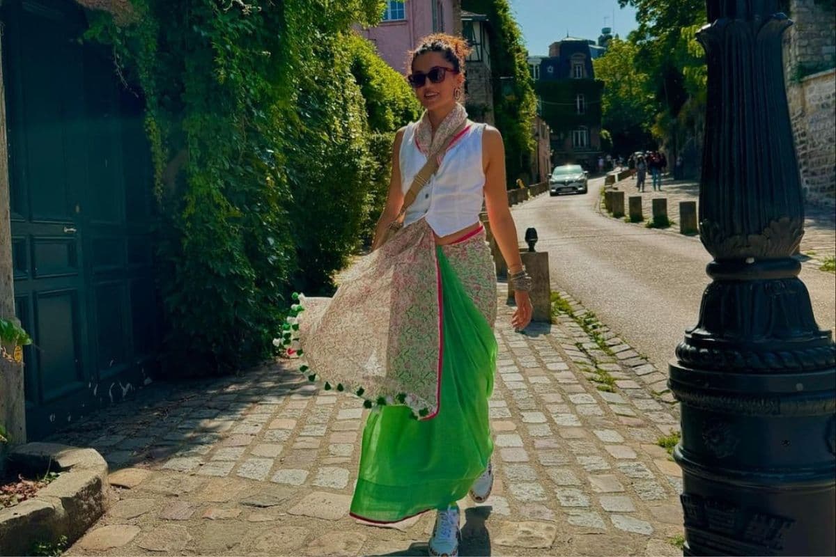 Paris Olympic 2024 में तापसी पन्नू ने लहराया इंडियन फ्लैग, देखें VIDEO