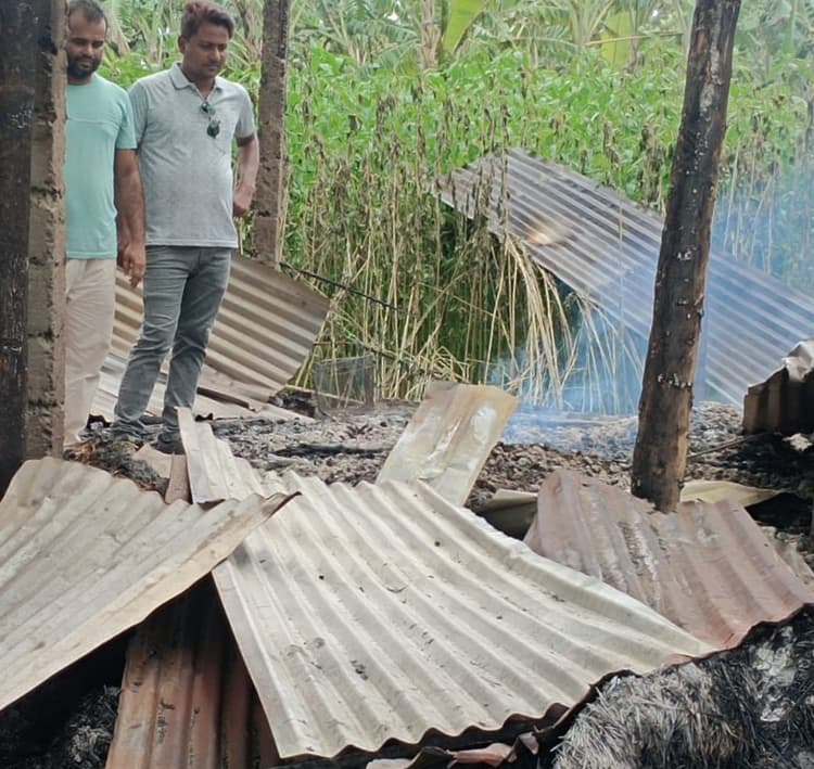 गोहाल में लगी आग, झुलसने से चार मवेशियों की मौत