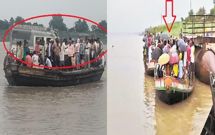 तेजस्वी यादव के क्षेत्र राघोपुर में अब 6 महीने नाव ही सहारा, जान जोखिम में डालकर लोग जा रहे पटना-हाजीपुर