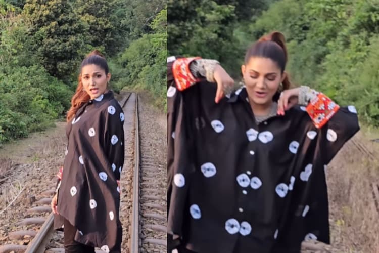 Sapna Choudhary ने ट्रेन की पटरी पर लगाए ठुमके, यूजर्स बोले- 'मैडम पीछे देखो, ट्रेन आती होगी'