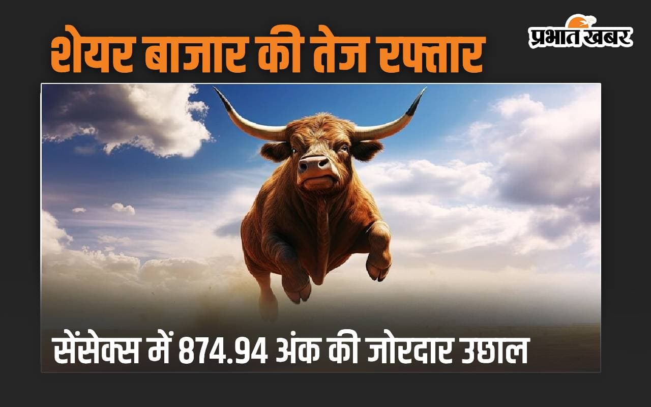 शेयर बाजार की तेज रफ्तार, सेंसेक्स में 874.94 अंक की जोरदार उछाल