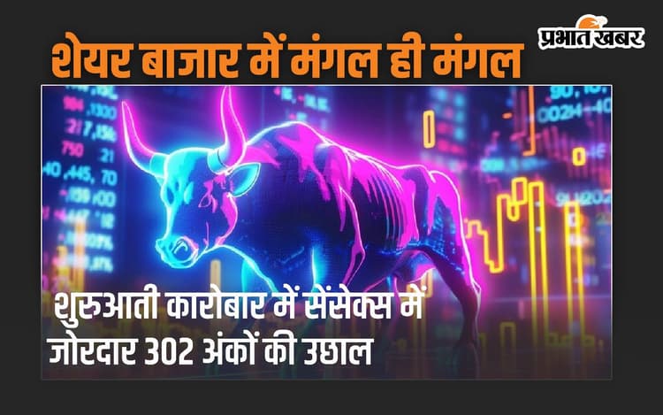 शेयर बाजार में मंगल ही मंगल, शुरुआती कारोबार में सेंसेक्स में जोरदार 302 अंकों की उछाल