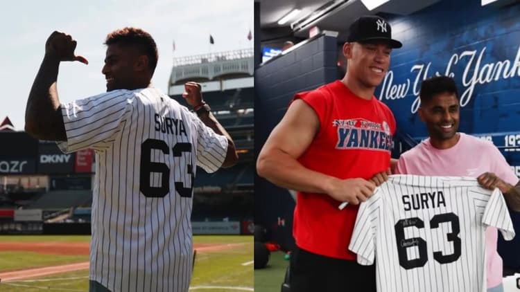 Suryakumar Yadav पहुंचे न्यूयॉर्क यांकीज के घर, तोहफे में मिली खास जर्सी, देखें वीडियो