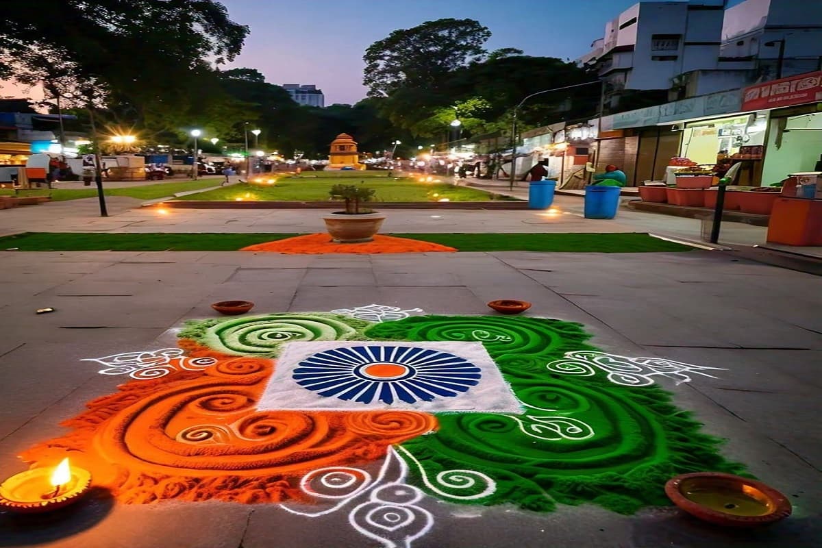 Rangoli for independence day Rangoli for independence day