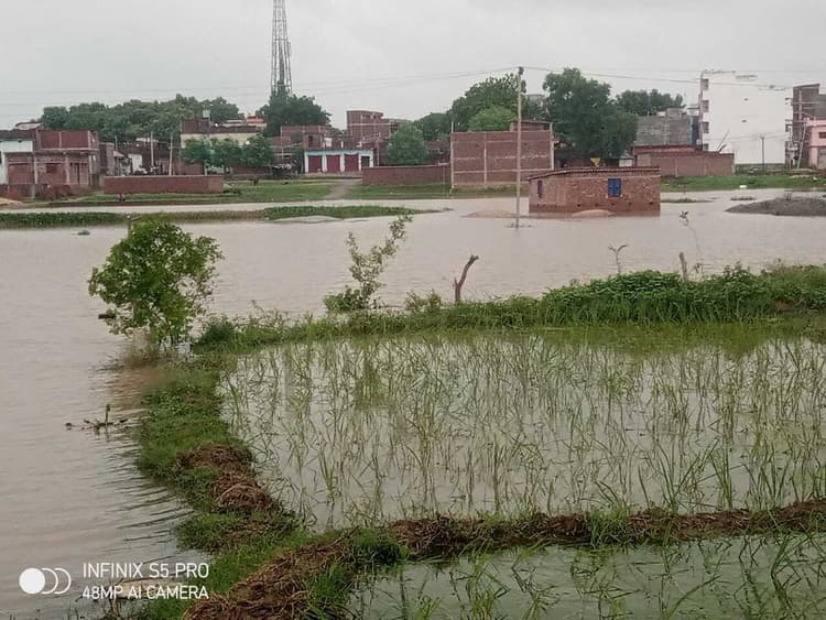 तुतराही नदी में आयी बाढ़ से फारुखगंज का इलाका जलमग्न