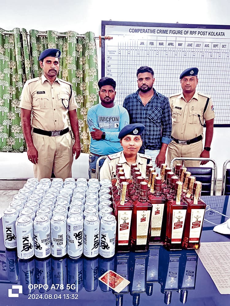 कोलकाता स्टेशन से शराब की बड़ी खेप जब्त, दो अरेस्ट