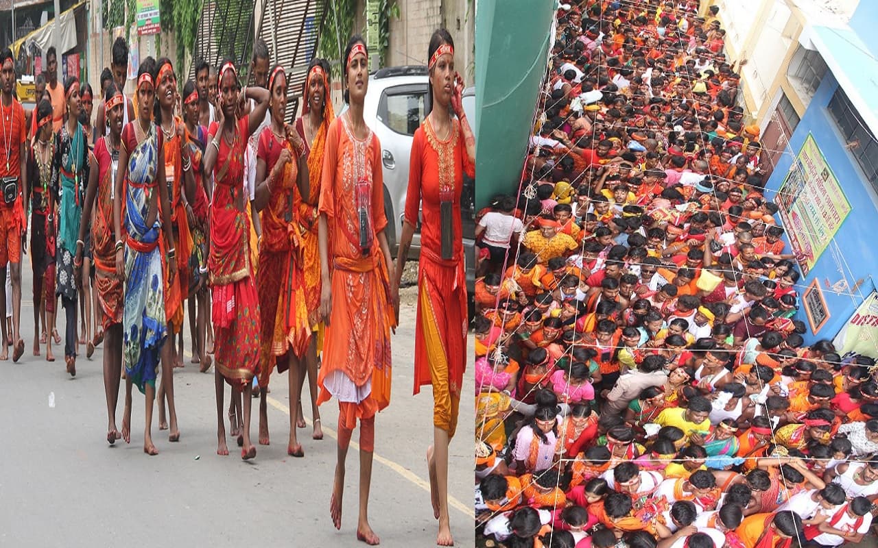 PHOTOS: ये नजारा सुल्तानगंज नहीं बल्कि भागलपुर शहर का है, गंगाजल लेकर निकलते हैं लाखों डाकबम