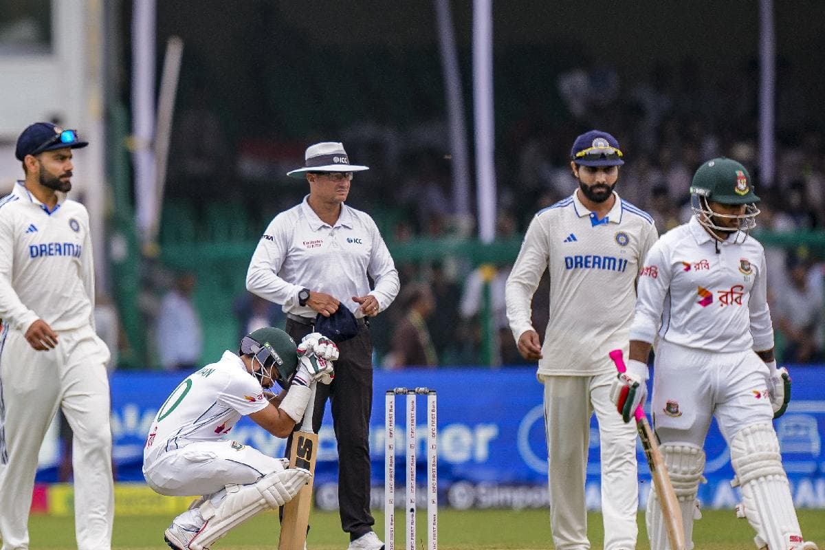 IND vs BAN Score 2nd Test : भारी बारिश ने बिगाड़ा खेल, मैच के पहले दिन बांग्लादेश ने बनाए 3 विकेट पर 107 रन
