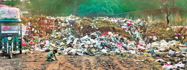 Ranchi News : रामगढ़ ट्रैकर स्टैंड के बगल में निगम ने बनाया डंपिंग यार्ड, बदबू से लोग परेशान