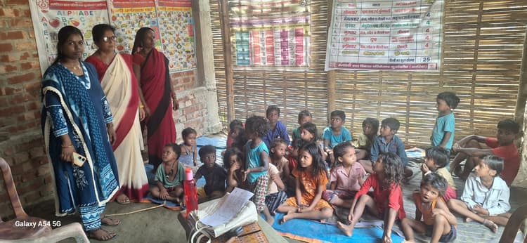 बीडीओ ने किया आंगनबाड़ी केंद्र का निरीक्षण