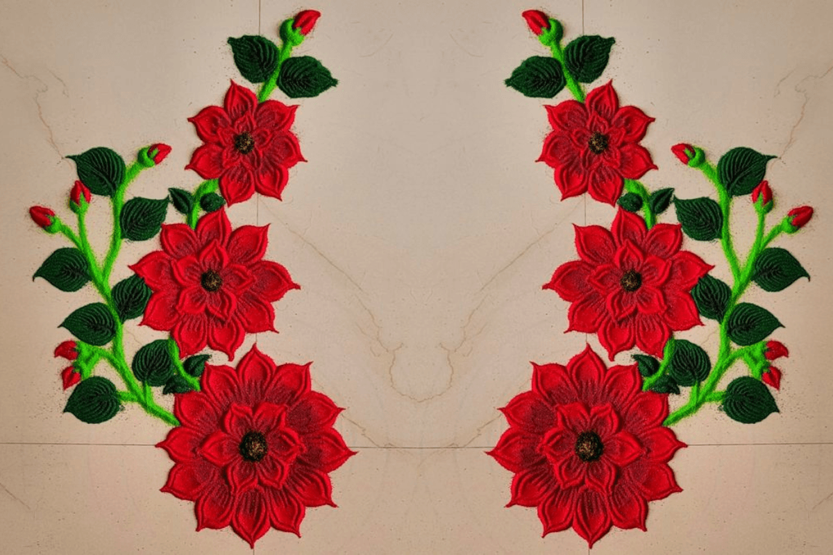 Border/Vine Rangoli Design: दिवाली पर आंगन में बनाएं सुंदर बेल रंगोली, दीयों के साथ लगती है बेहद सुंदर