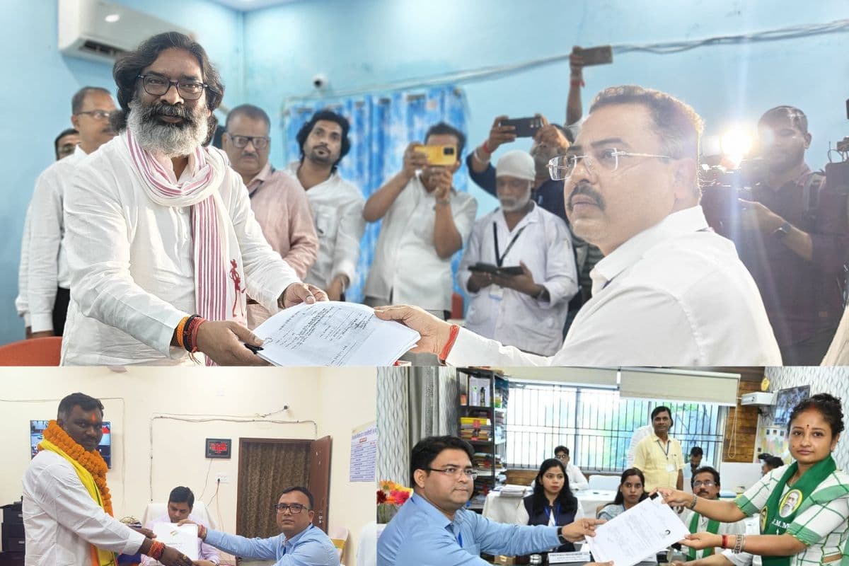 सीएम हेमंत सोरेन और अमर कुमार बाउरी समेत कई दिग्गज नामांकन करते सीएम हेमंत सोरेन और अमर कुमार बाउरी समेत कई दिग्गज नामांकन करते