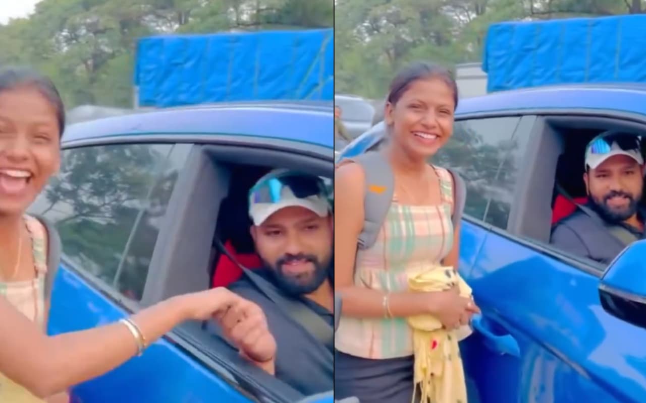Rohit Sharma ने बर्थडे गर्ल का बना दिया दिन, बीच सड़क पर ली सेल्फी, देखें वीडियो
