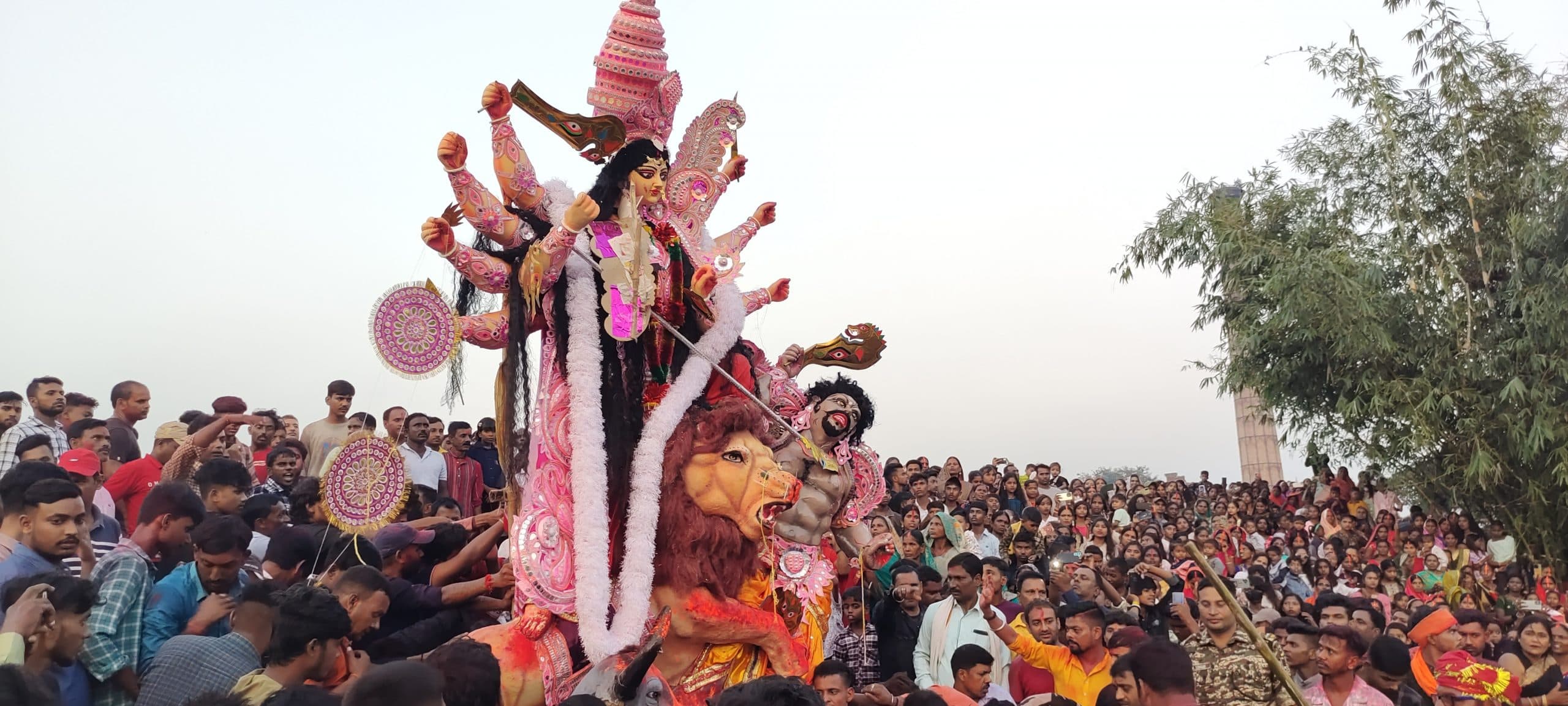 Giridih News:सिंदूर खेला के साथ मां दुर्गा की प्रतिमा का हुआ विसर्जन