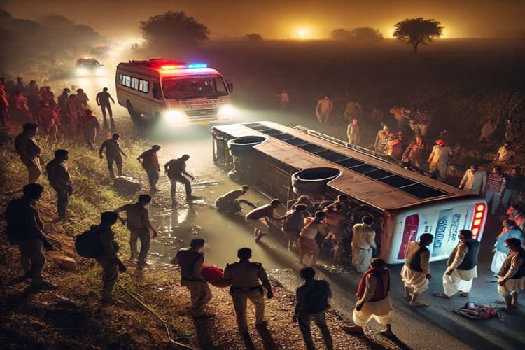 UP News: बारातियों से भरी बस खाई में गिरी, 12 से ज्यादा लोग घायल