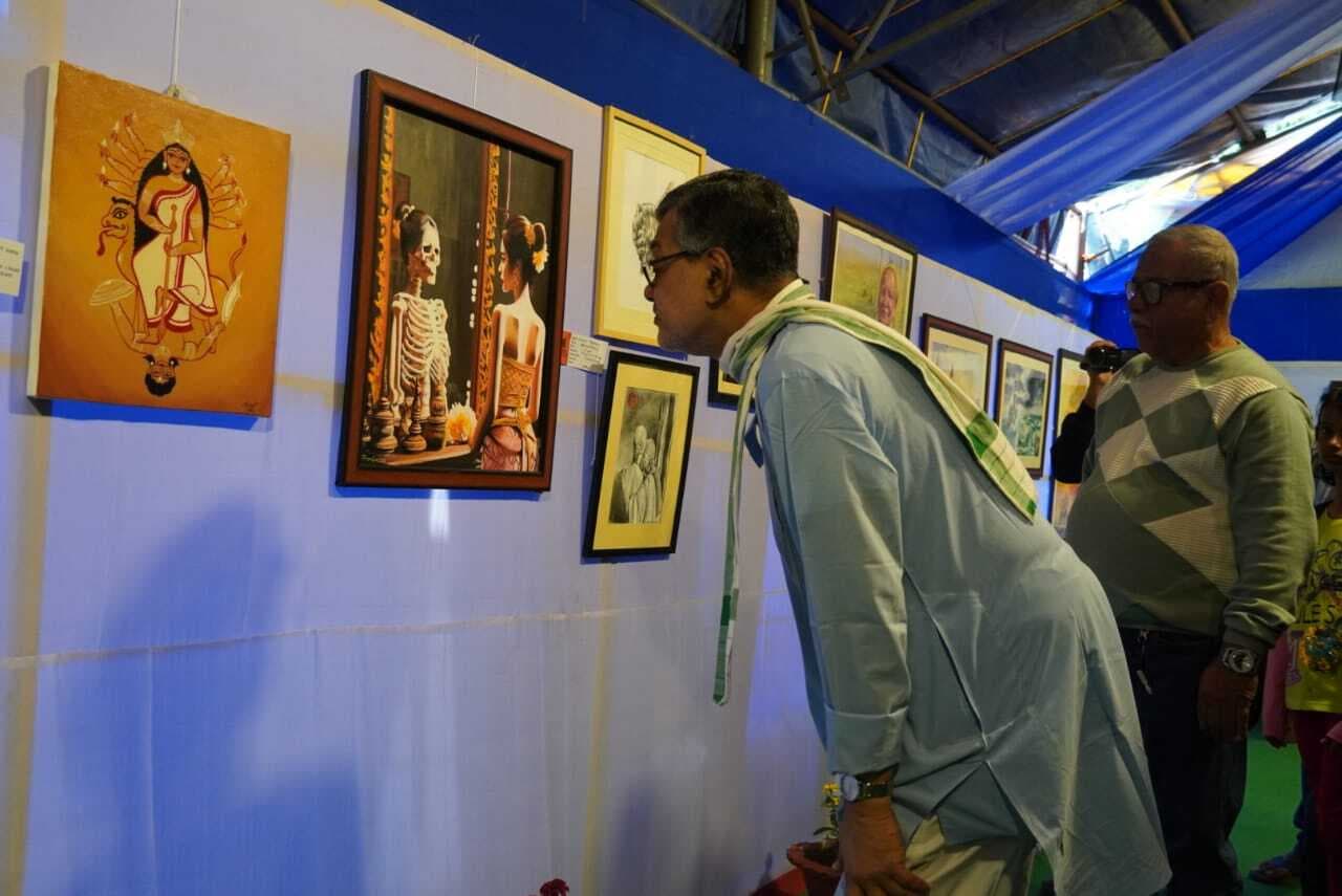 सत्संग नगर में उत्सृजी कला प्रदर्शनी का शुभारंभ