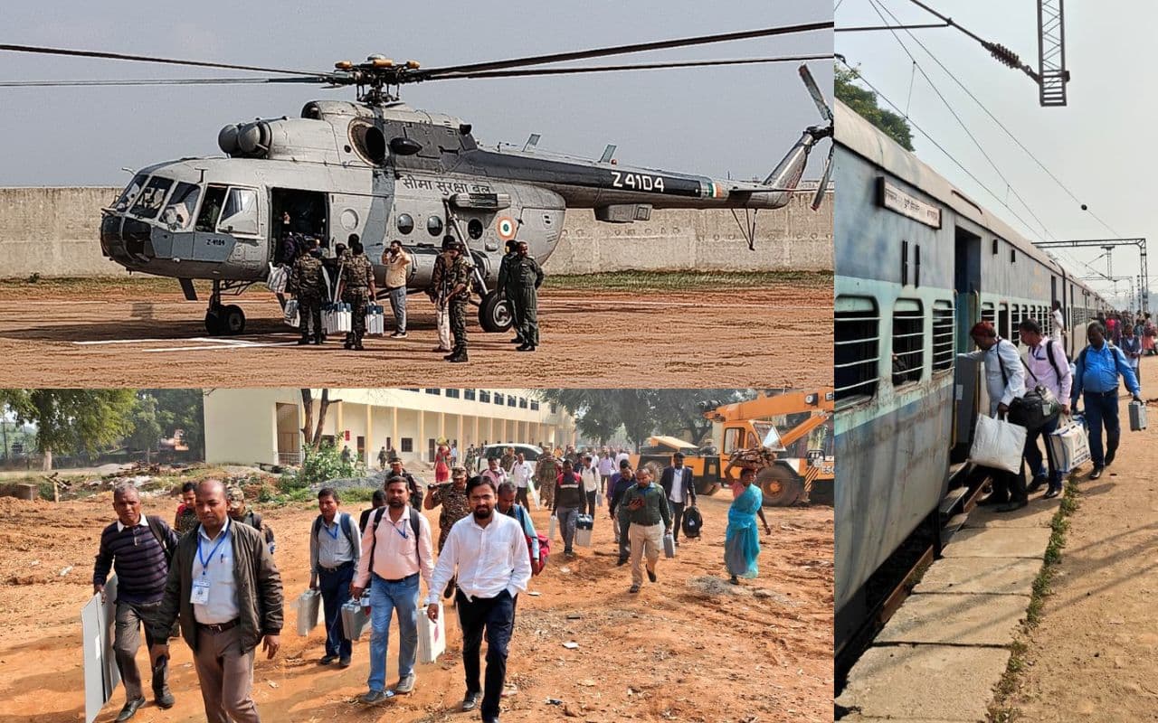 polling party departs for vote in jharkhand polling party departs for vote in jharkhand