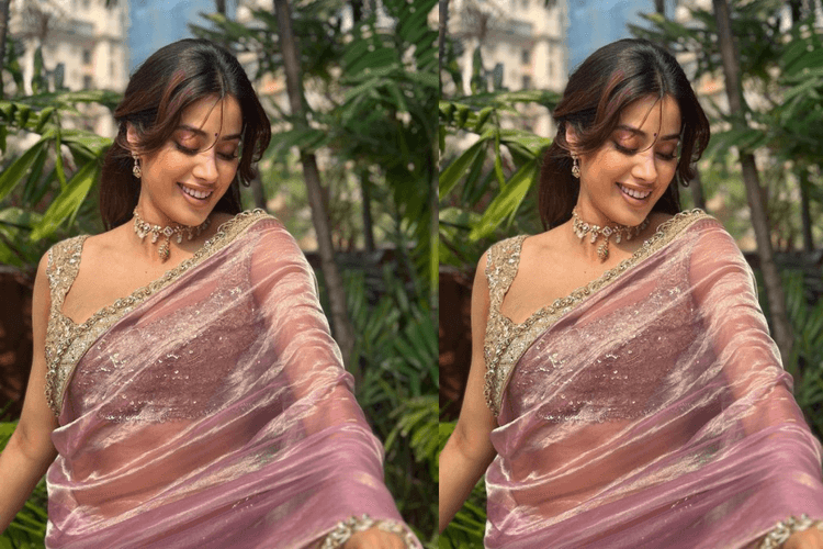 Janhvi Kapoor Tissue Saree Look For Wedding: वेडिंग सीजन में जाह्नवी कपूर की टिश्यू साड़ी से लें इंस्पिरेशन