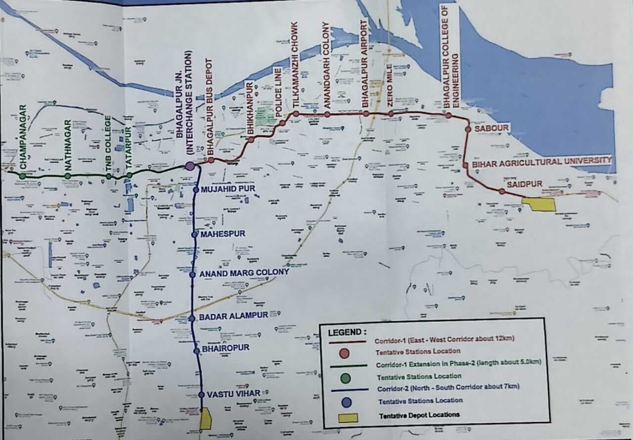 सबौर से चंपानगर के बीच 16 व स्टेशन चौक से जगदीशपुर तक बनेंगे छह स्टेशन
