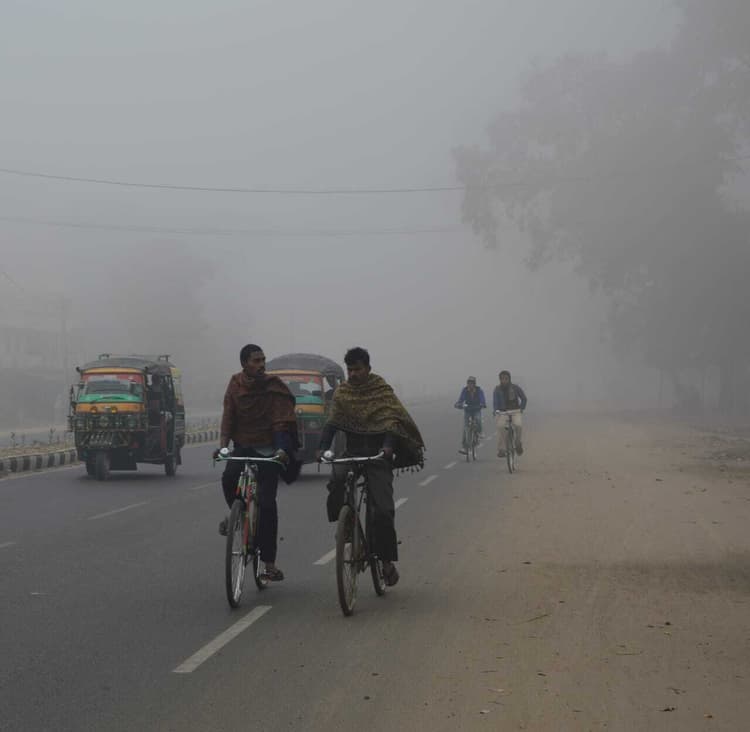 सुबह कोहरा फिर पूरे दिन बादलों की धुंध में लिपटा रहा पूर्णिया