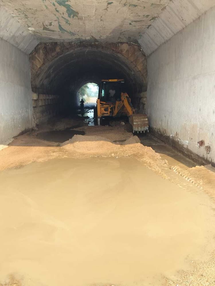 खबर छपने के बाद सिविल विभाग ने टनल सड़क को किया दुरुस्त