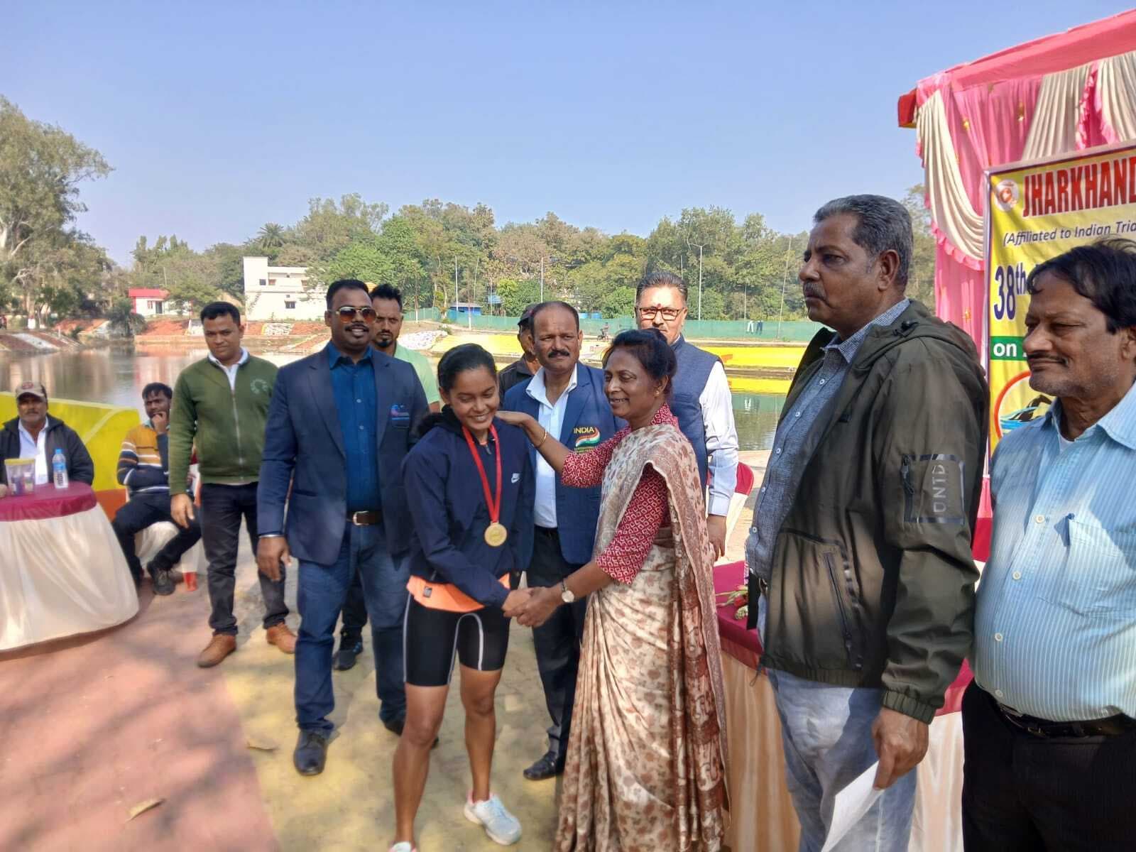 राज्यस्तरीय ट्रायथलॉन प्रतियोगिता में विभिन्न जिलों के 50 प्रतिभागी हुए शामिल