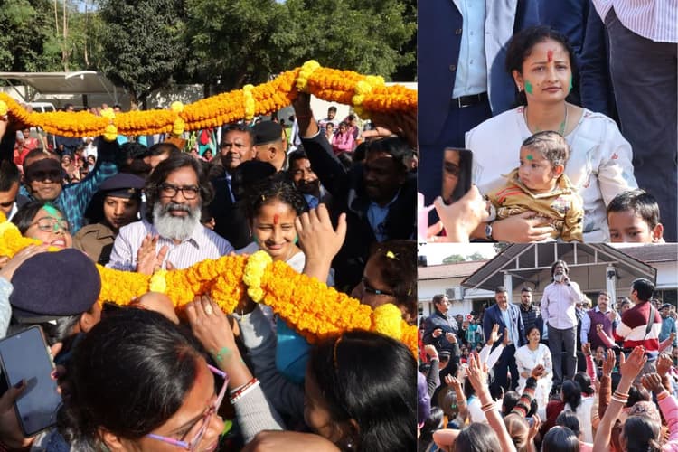 सीएम हेमंत सोरेन और कल्पना सोरेन से मिलीं पोषण सखी दीदियां, सीएम हाउस में किया अभिनंदन