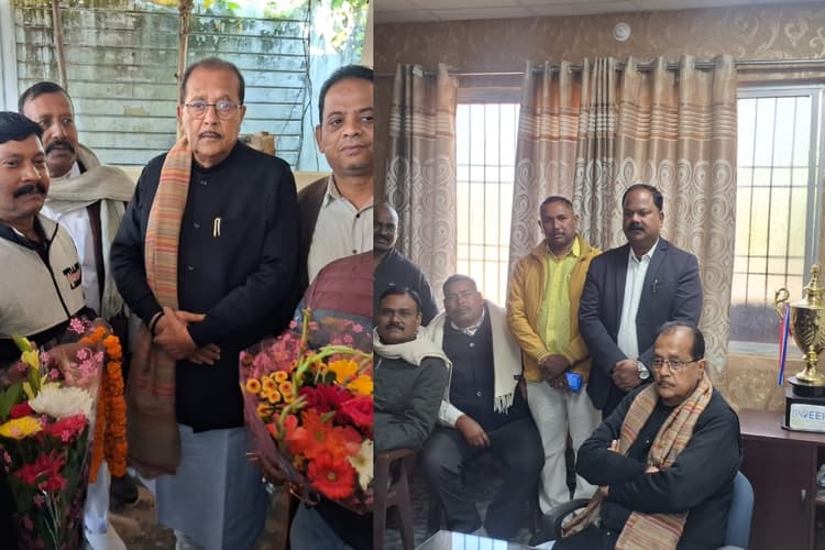 पलामू पहुंचने के समर्थकों ने किया राधा कृष्ण किशोर का जोरदार स्वागत, कर्मियों को लगाई फटकार