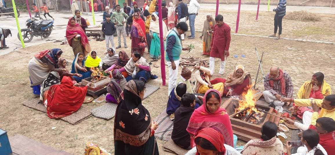 Bhagalpur news हवन यज्ञ के साथ प्रतिमा का विसर्जन